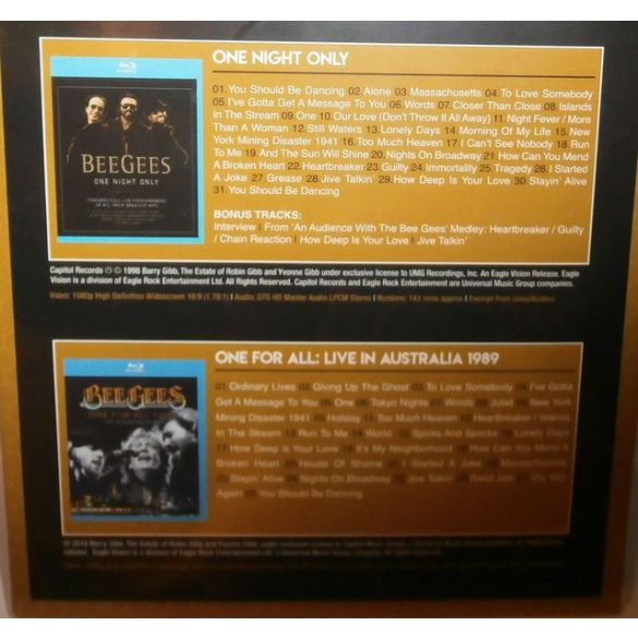 BEE GEES - 2in1 One Night Only + One For All Tour / blu-ray box / BRD