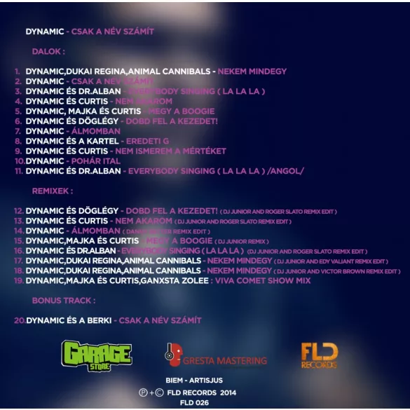 DYNAMIC - Csak A Név Számít /ajándék nyakbaakasztó/ CD